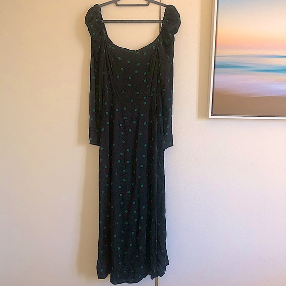 & Other Stories polka dot puff sleeve midi dress - Picture 12 of 14